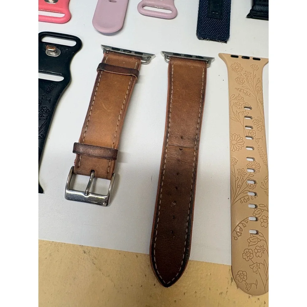 Lot of 14+ Apple Watch Compatible Bands Silicone Floral Leather Milanese Mesh